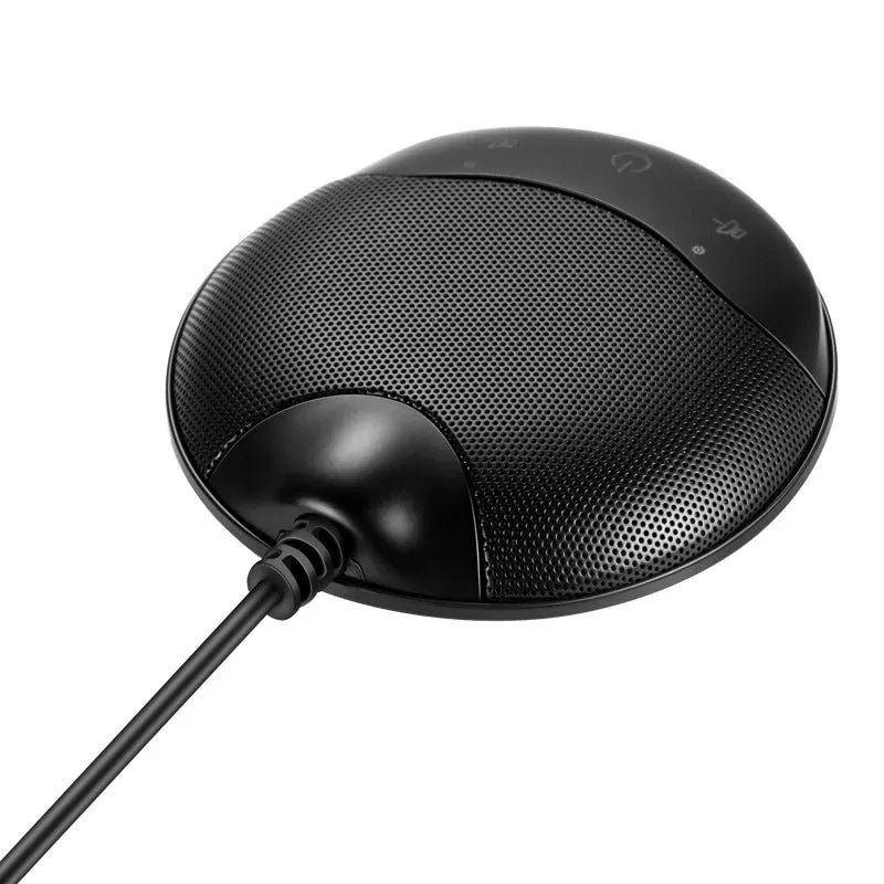 Black USB condenser microphone for computer voice recording and conference calls