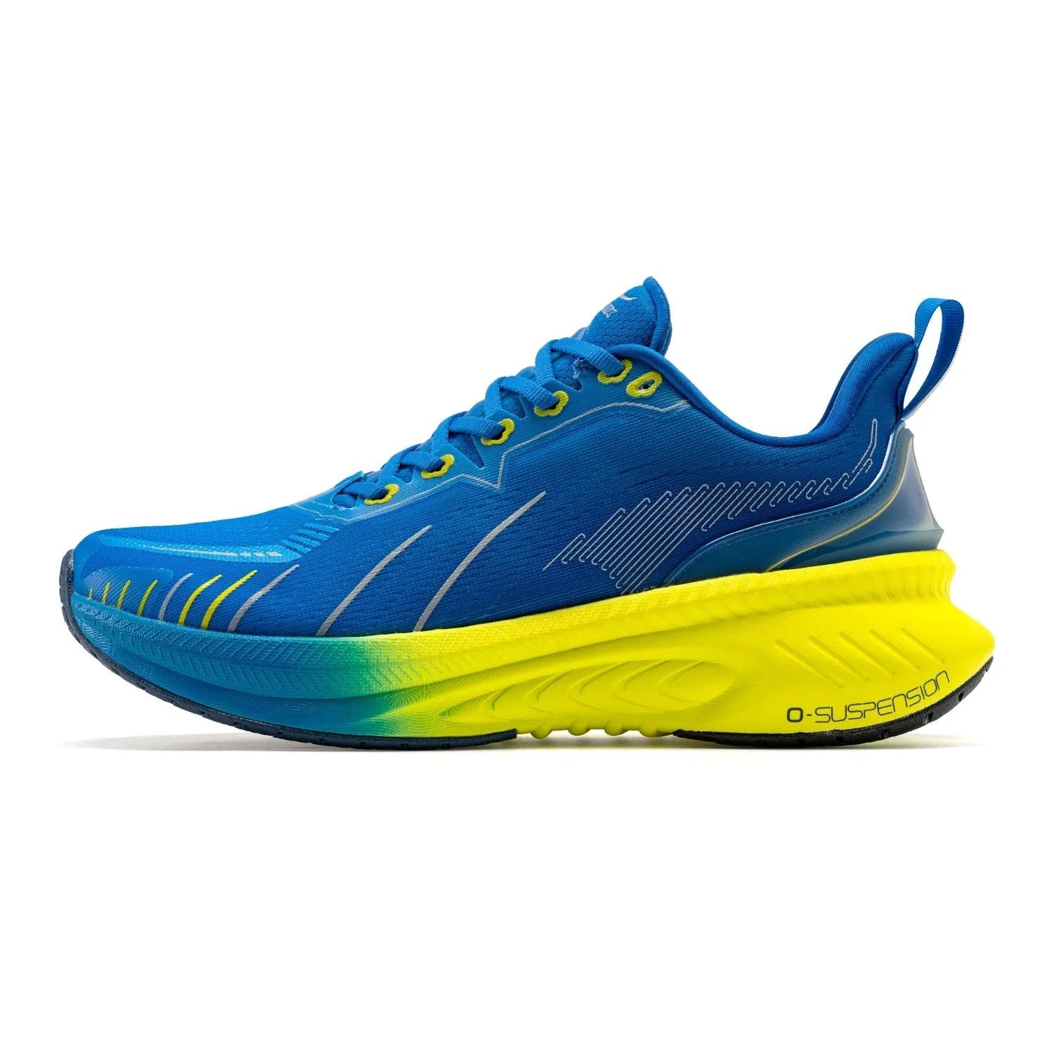 Low-top running sneakers with striped design, available in colours like red, black, and blue, showing rubber sole and mesh upper.