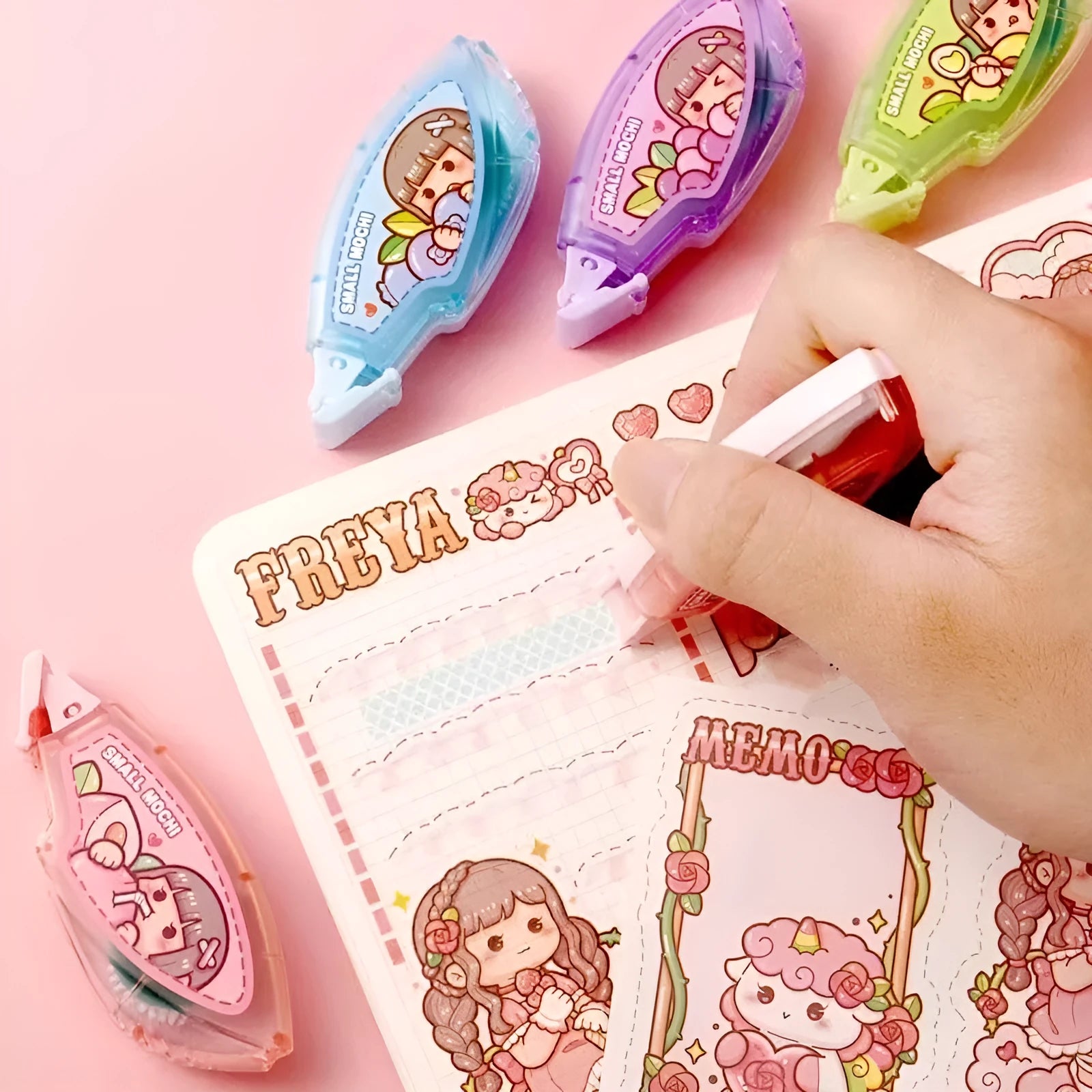 Hand Account dotting glue in peach juice colour, high viscosity double-sided adhesive for crafts