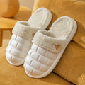 Women's detachable plaid slippers with plush lining and EVA anti-skid sole in multiple colours.