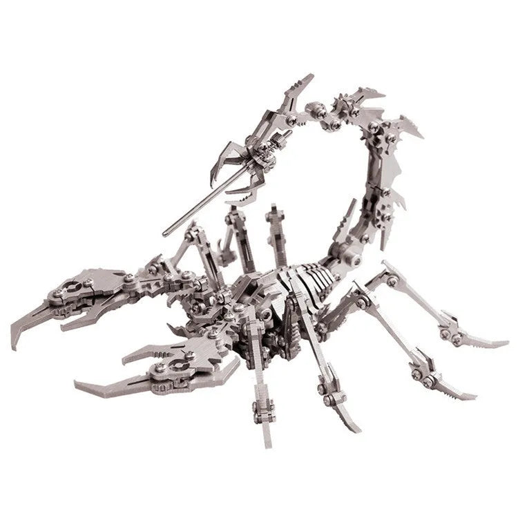 Steel scorpion 3D metal puzzle model DIY kit in assorted colours including red, gold, blue, and green