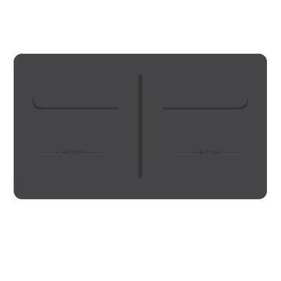 Anti-slip yoga auxiliary mat for shoulderstand and headstand, 300x600mm, 5mm thick, natural rubber and PU, in black.