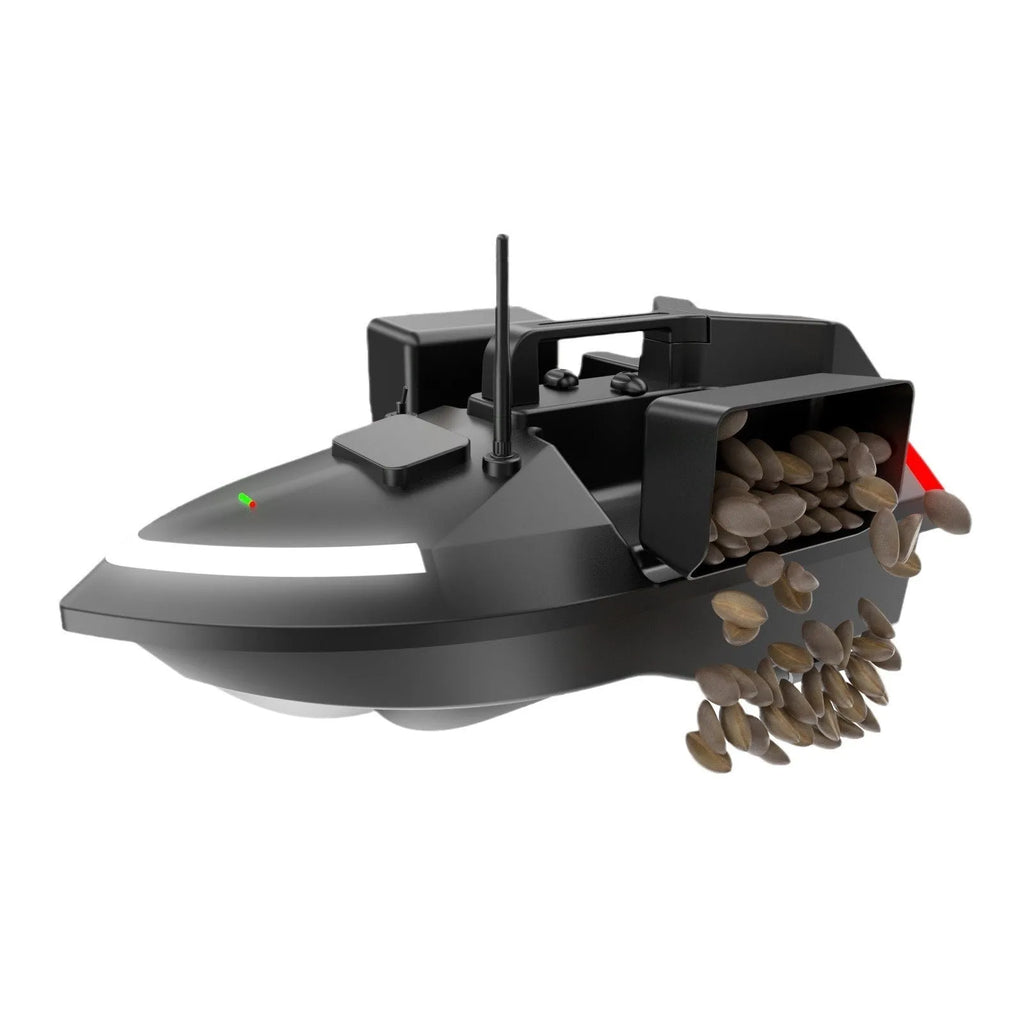 GPS positioning remote control fishing boat in luminous yellow with remote control unit and handbag