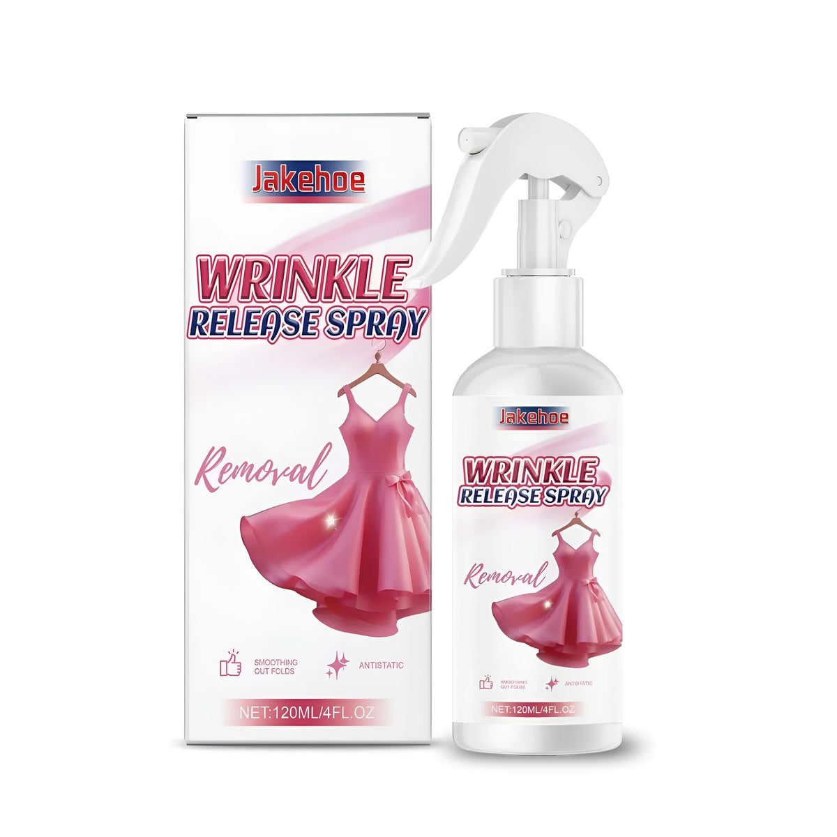 120ml wrinkle release spray for clothes with water EDTA-2Na glycerol cationic surfactant and 1,2-hexanediol