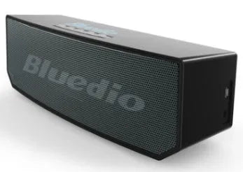 Black BS-6 Cloud Smart Speaker showing front grille and compact rectangular design