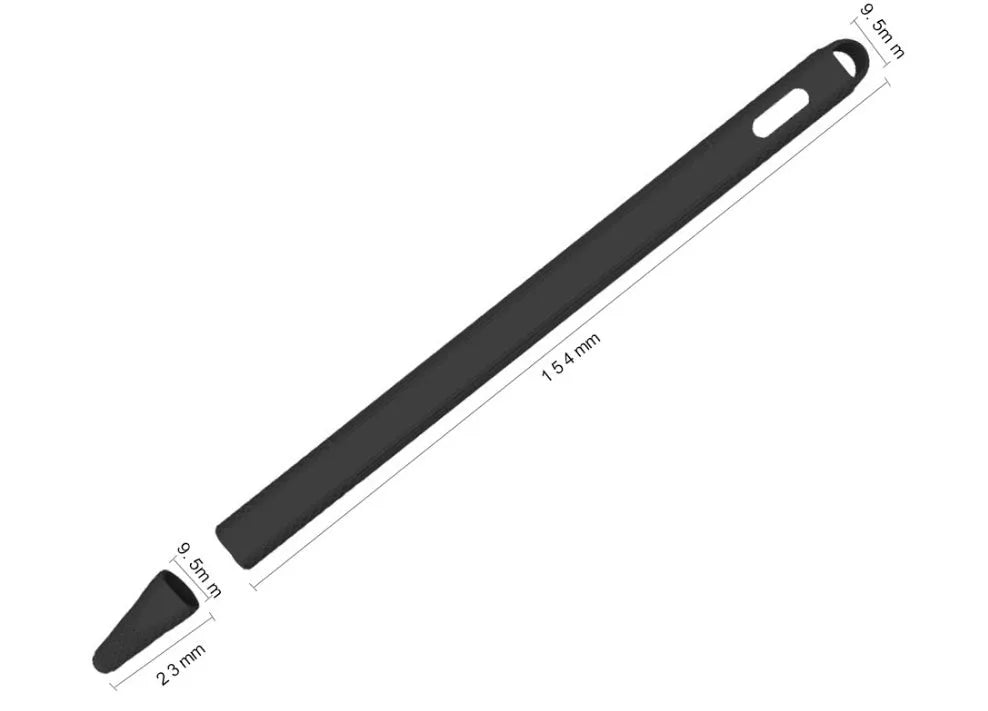 Silicone touch pen set for Apple Pencil 2 with storage cover and non-slip grip, shown in peppermint green
