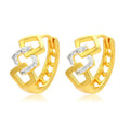 Geometric hollow-out earrings with gold electroplating and ear clip fastening