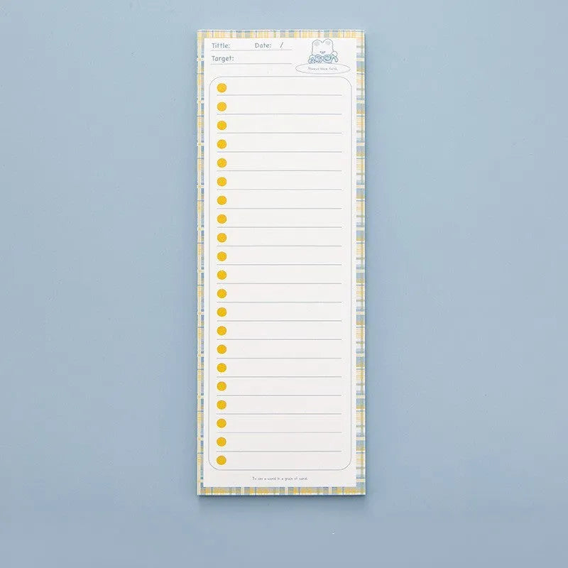 Cartoon animal printed student notepad with plastic storage box showing blue bunny design