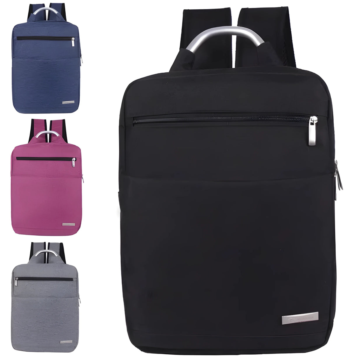 Multifunction business notebook computer bag in hemp yarn calendering fabric with shoulder straps, shown in one of four colours.