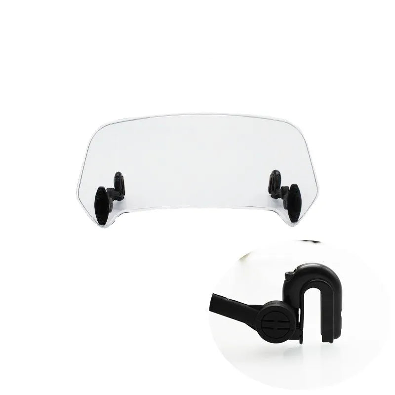 Acrylic motorcycle heightened small windshield in Brown, Smoky or Transparent, Large 360mm x 160mm or Small 285mm x 120mm.