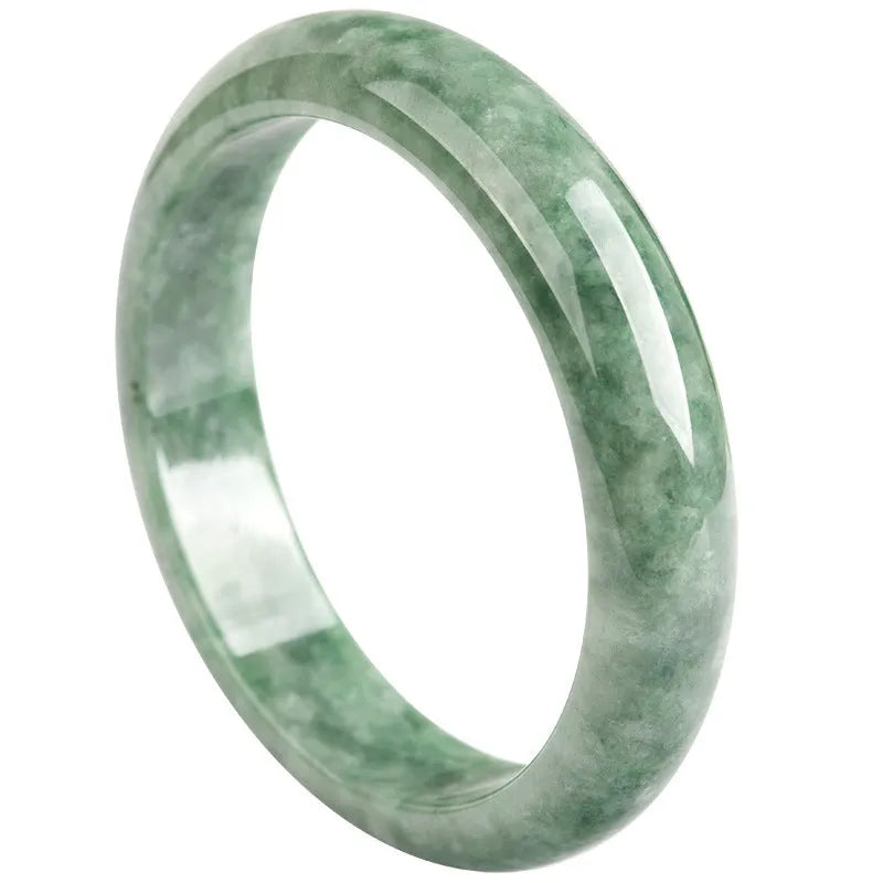 Natural emerald bean green beaded bracelet for women on a gift box.