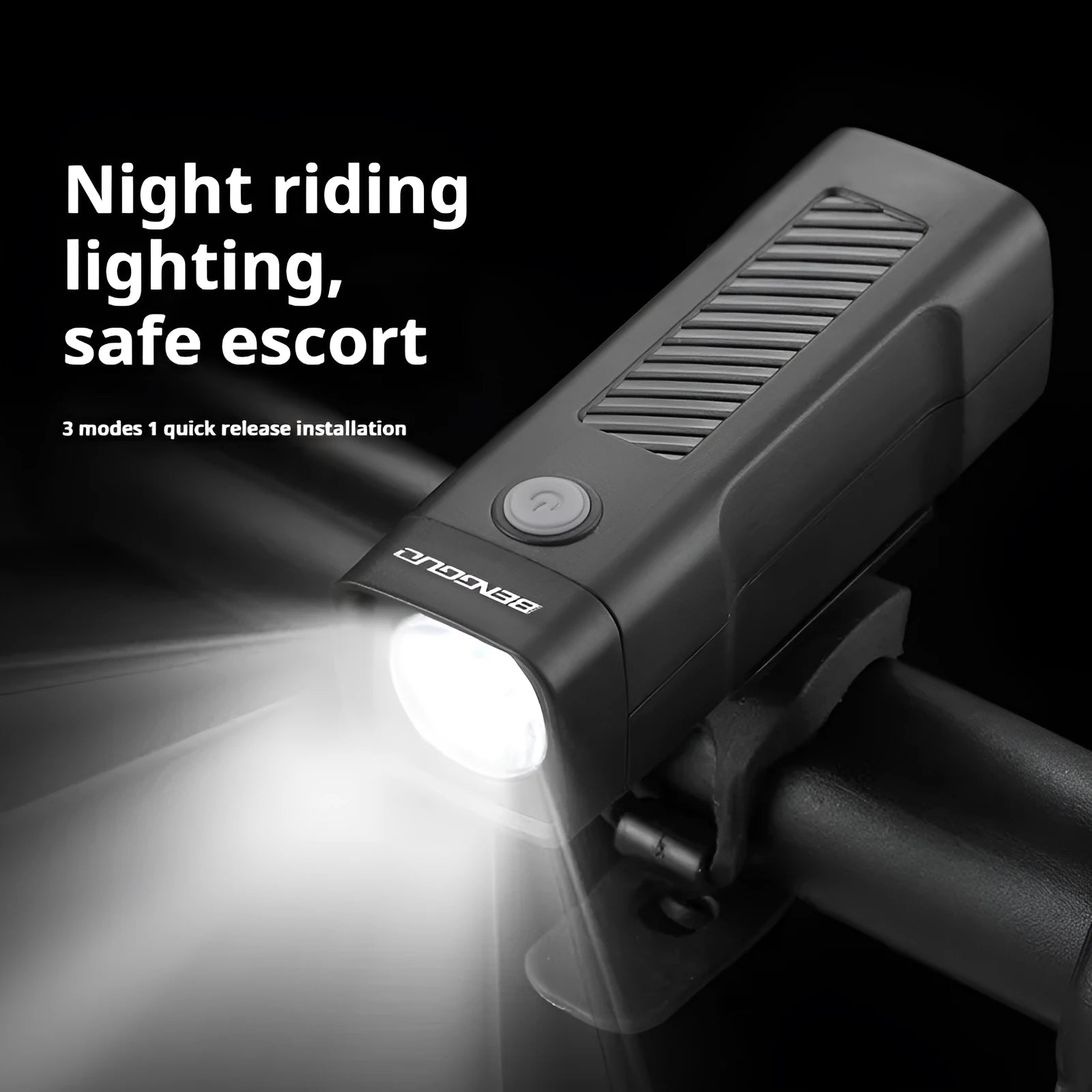 USB rechargeable bicycle headlight with quick-release handlebar bracket