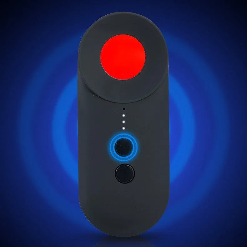 Black GPS and camera detector with compact rectangular design showing Micro USB charging port