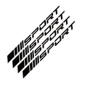 Hollow sports design car rim stickers in black, red, or white colours