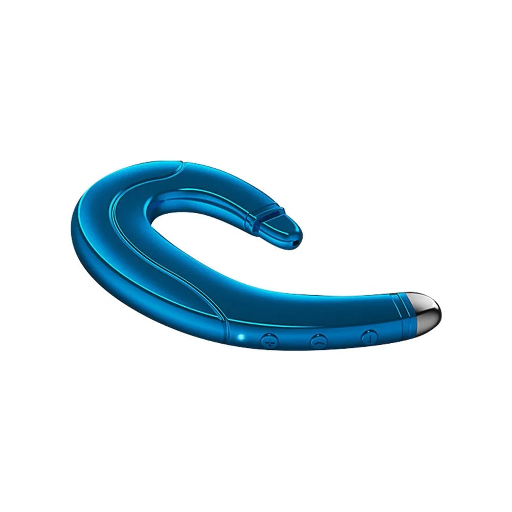 Single ear Bluetooth driving earphones with out of ear design in black, blue and red colours