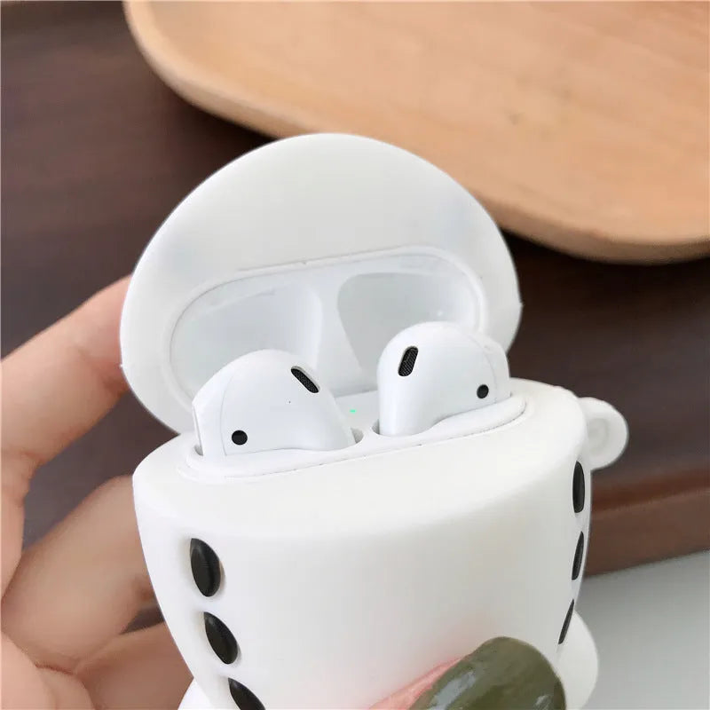 Cartoon aeroplane design flip-open silicone case for Apple AirPods with attachment hook