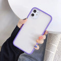 Frosted silicone phone case in assorted colours for iPhone 6 to 11 series, matte finish.