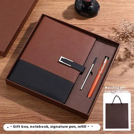 A5 soft pu leather notebook in business brown colour with wood-free paper pages