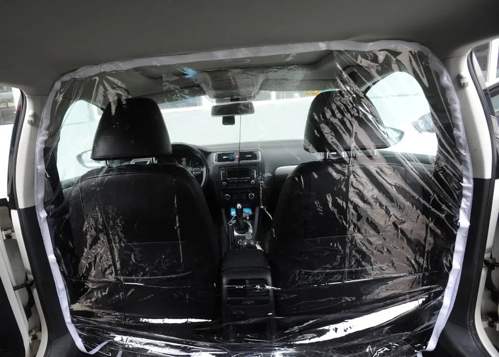 Insulating transparent curtain 1.4m x 2m with white adhesive Velcro and clear PVC film