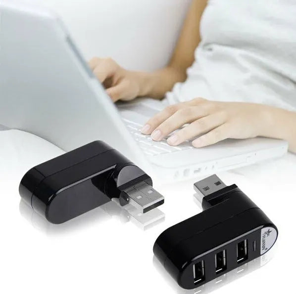 USB hub splitter with multi-interface design in black and white colour options for expanding USB connectivity