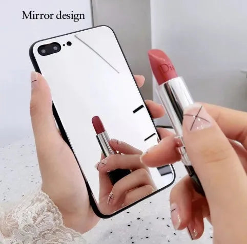 Black mirror back cover case for iPhone showing reflective surface.