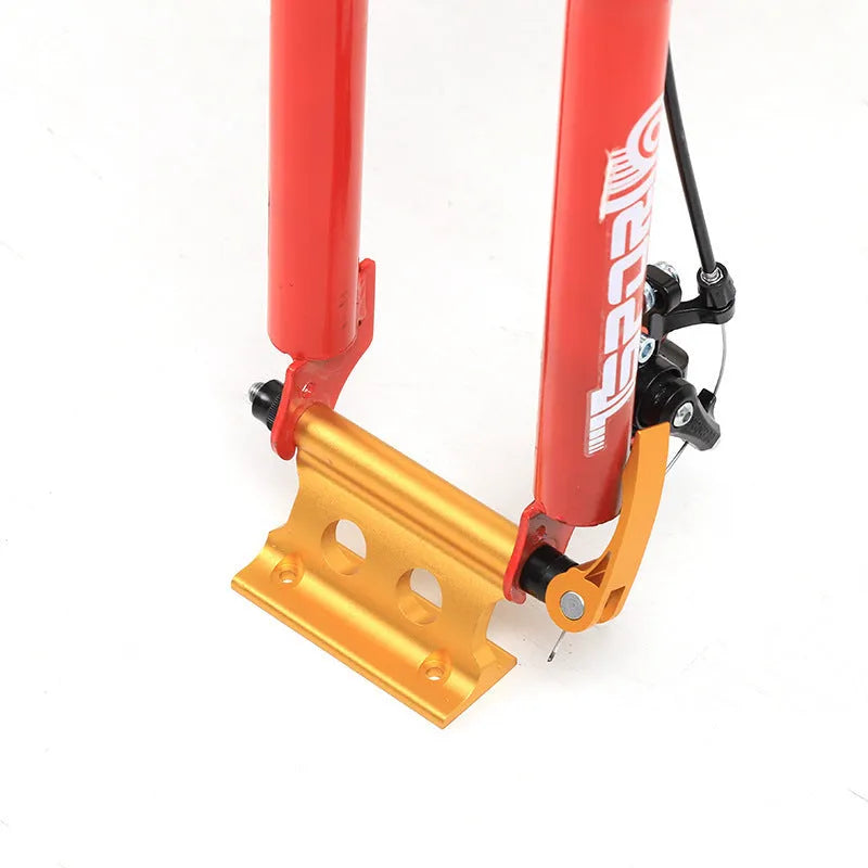 Silver metal bicycle front fork quick release fixing clamp for mounting accessories