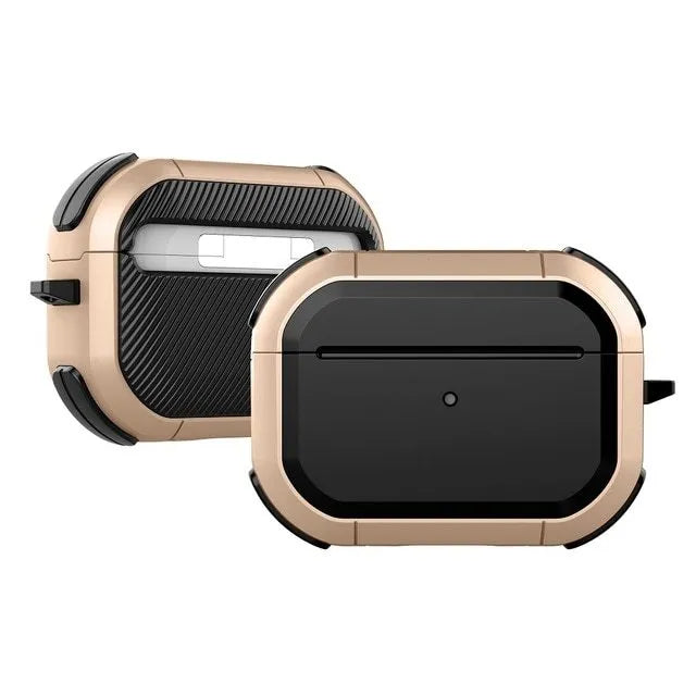 Black TPU and PC protective shell for AirPods Pro and AirPods 1 or 2 generation models