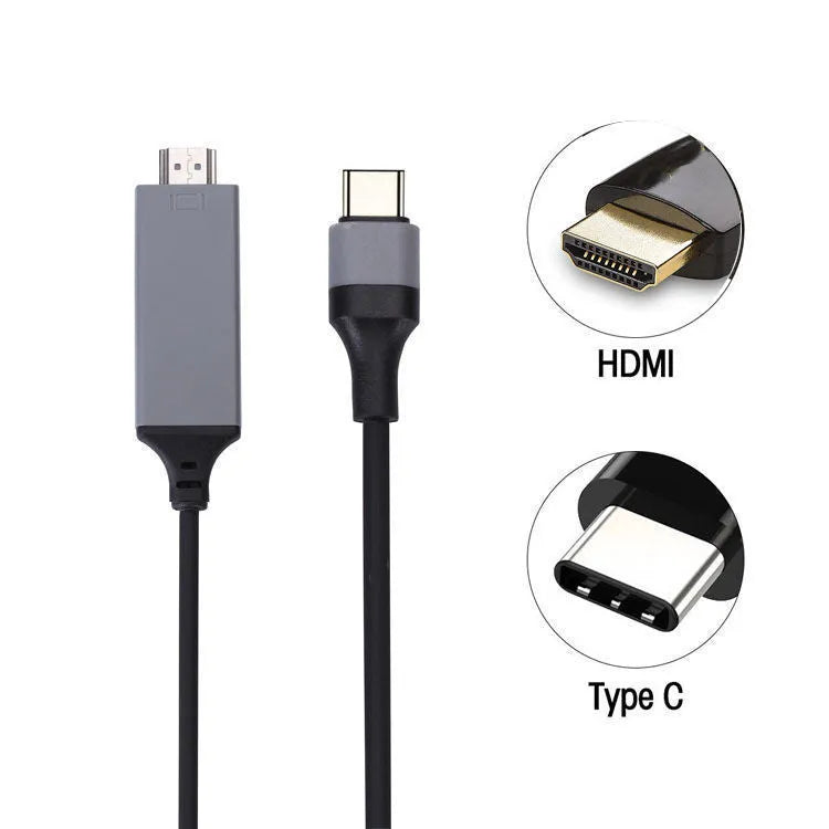 USB C to HDMI conversion cable, 2m, 4K 2K 30Hz, ABS PVC, black red white