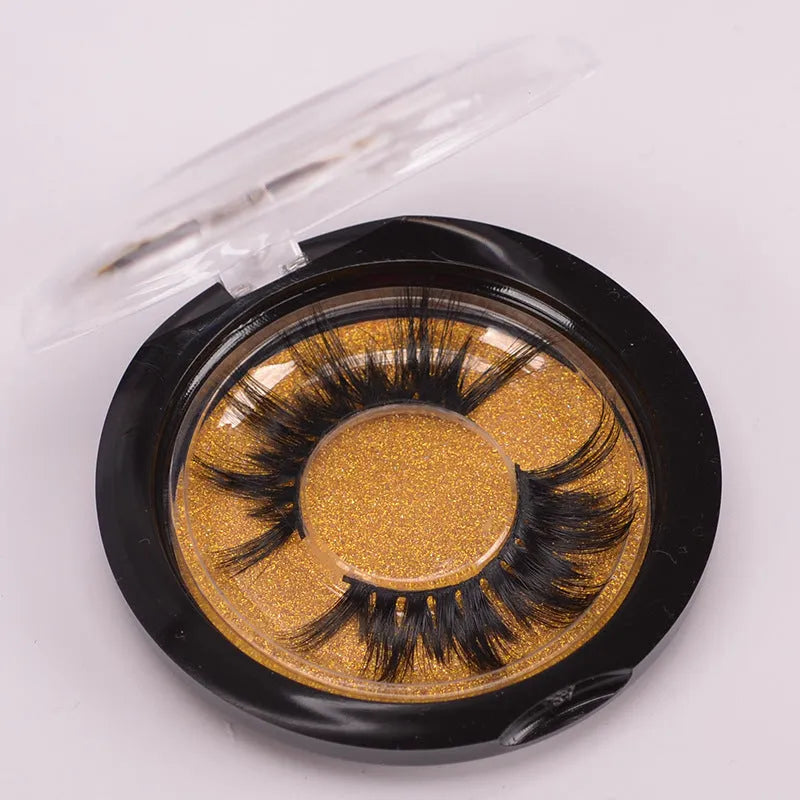 Affectionate brand 5D mink false eyelashes in a 0-type style with a brush and hair cap.
