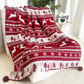 Christmas blanket with snowflake pattern in acrylic fleece material