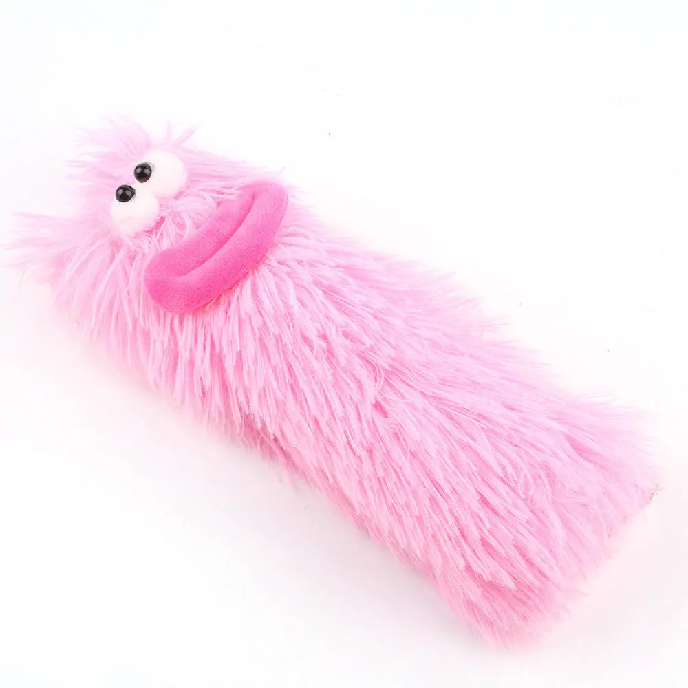 Colourful cat pillow toy with plush material and crinkle sound feature for indoor feline play