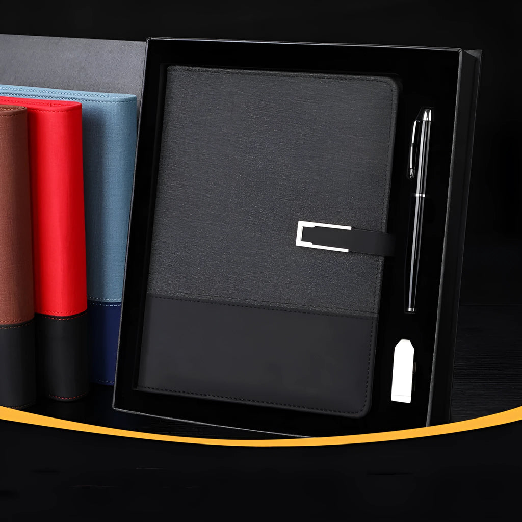 A5 soft pu leather notebook in business brown colour with wood-free paper pages