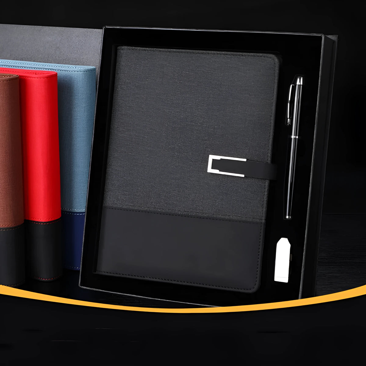 A5 soft pu leather notebook in business brown colour with wood-free paper pages