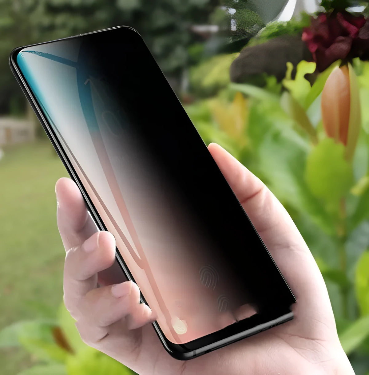 Samsung Galaxy tempered glass screen protector showing full-screen coverage on compatible device