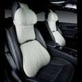 Car neck pillow and lumbar support pillow set with wavy embroidery in a choice of colours.