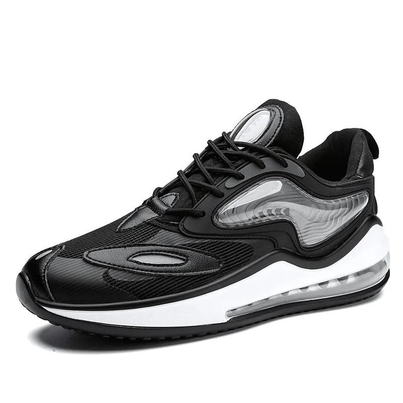 Men's casual summer shoes in Space Black colour with rubber sole and air cushion design.