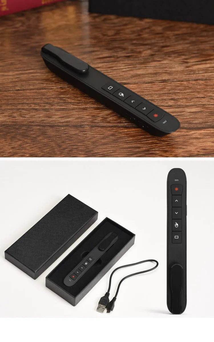 Black Flying Squirrel page turning pen laser pointer, ABS presentation remote, 139 x 19 x 21 mm
