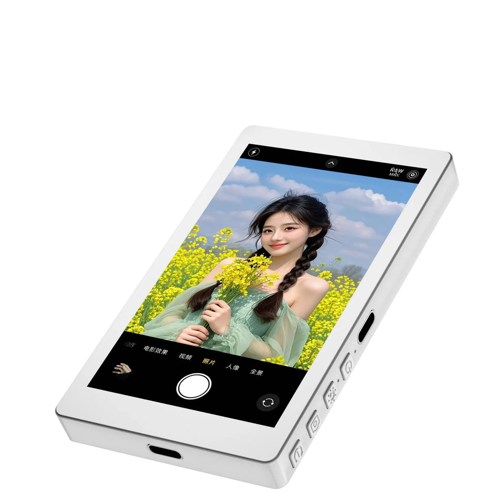 Mobile phone rear magnetic selfie display with audio zoom and screen projector, 103.48x60.98x12.5mm, black grey white