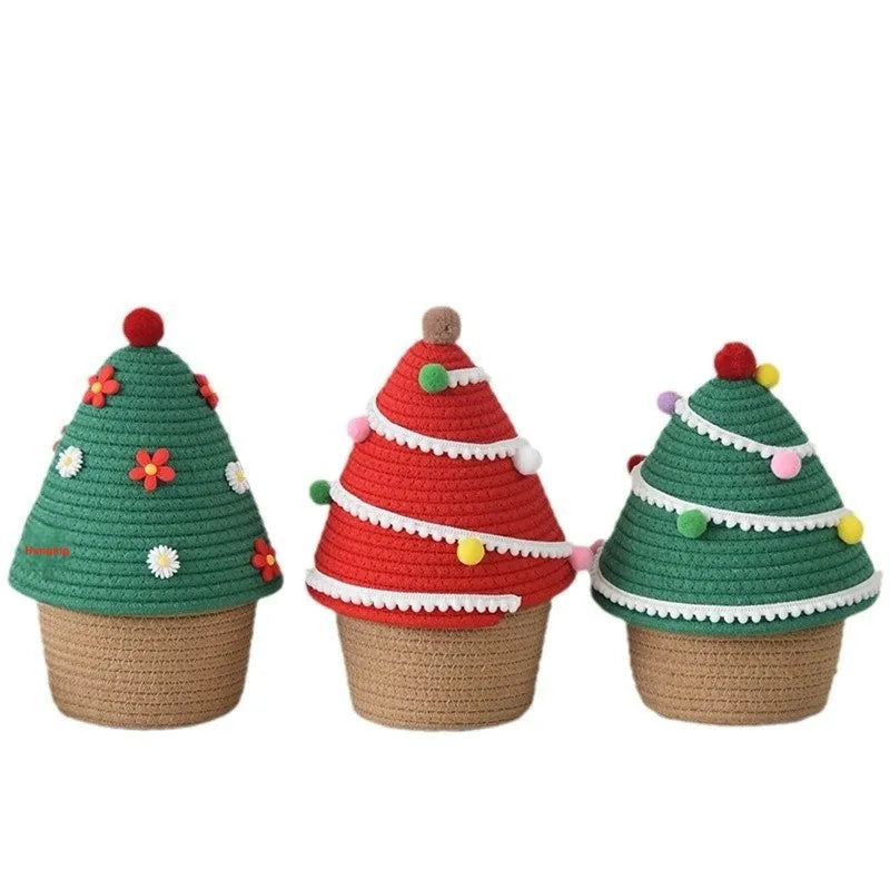 Cotton thread storage basket with modern simplicity design for hallway Christmas decorations