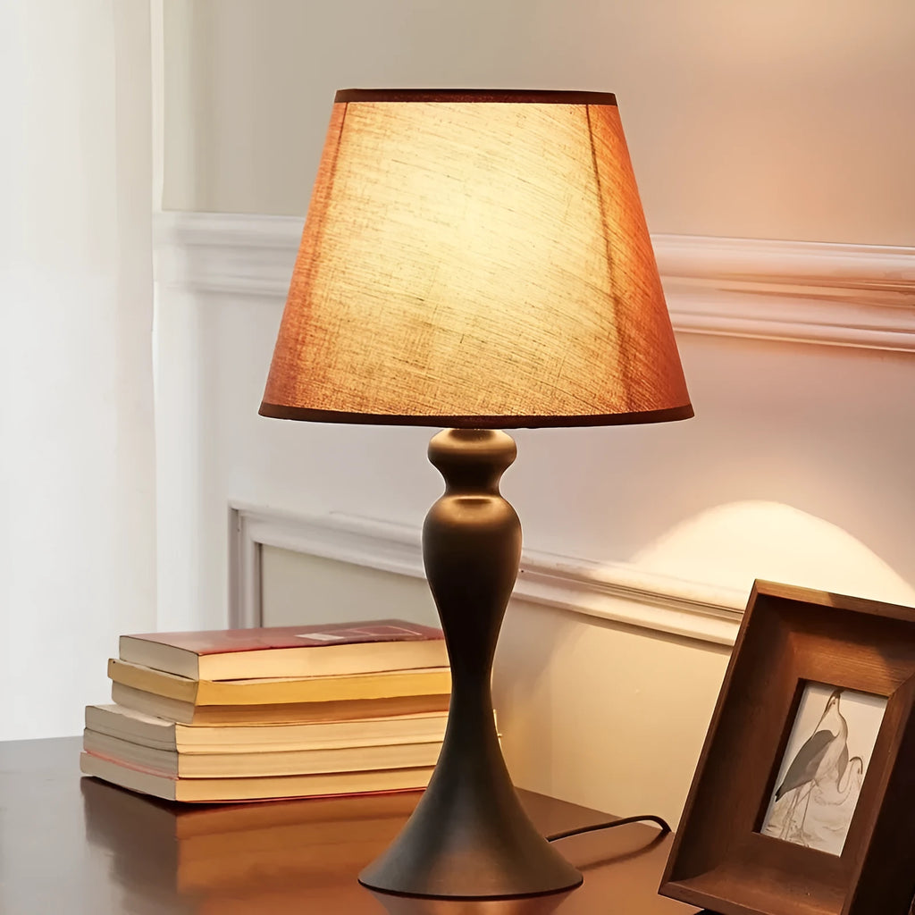 Retro alloy LED table lamp with dimmer and choice of button or twist controls.