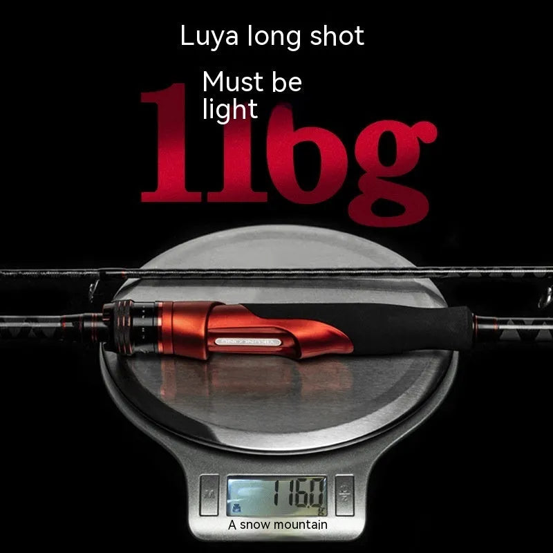 Carbon fishing rod with straight handle or pikestaff option in 2.1m and 2.4m lengths for light lure fishing