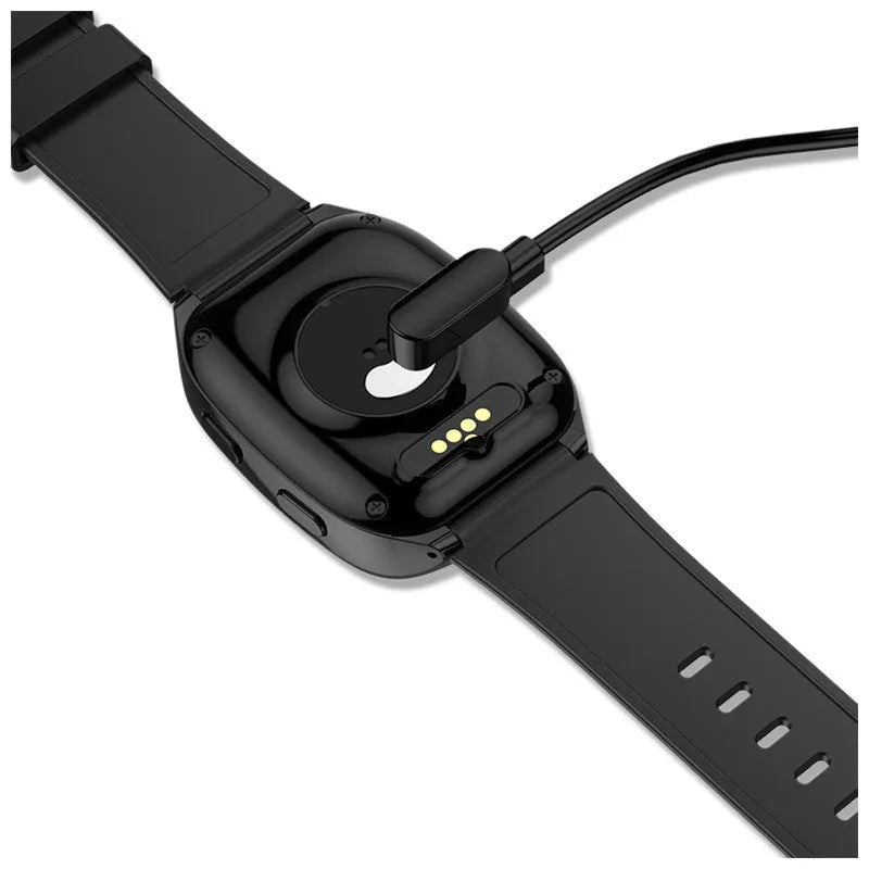 Black GPS tracker smartwatch with 1.54-inch touch screen and SOS button