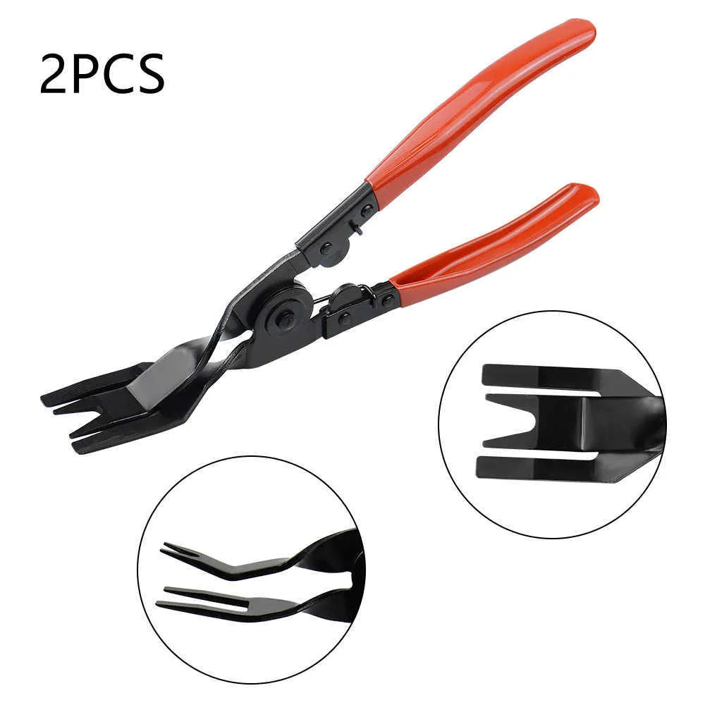 Red-handled automotive clip driver for GM door panel nailing with steel construction
