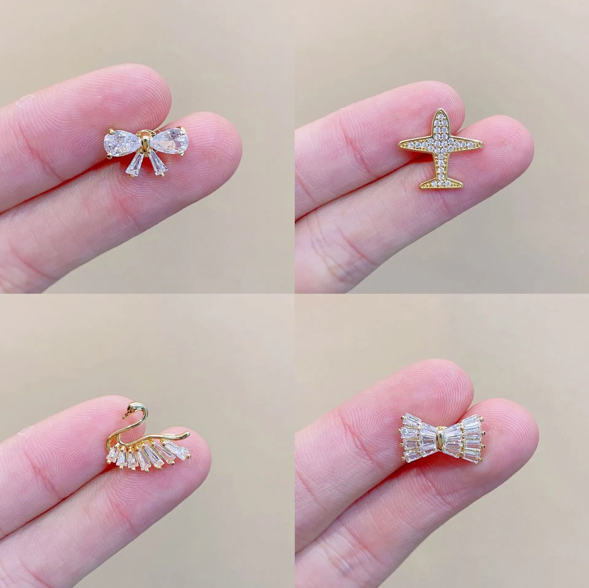 Japanese cute geometric brooch for women in electroplated copper with six colour options