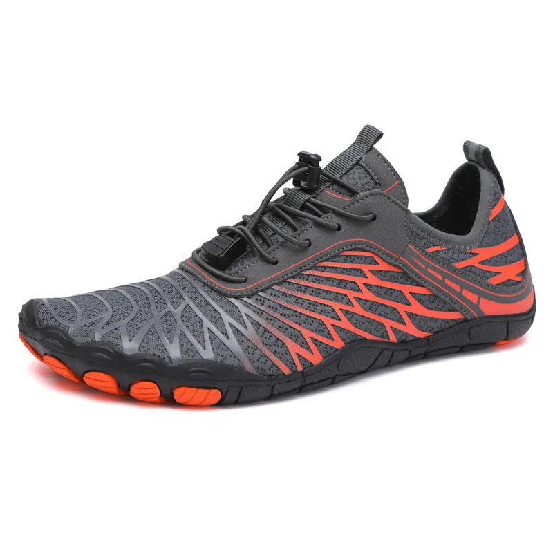White and pink lace-up casual shoes with breathable lining and textured rubber sole