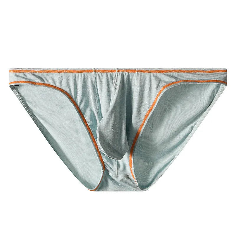 Men's Modal ice silk underwear in dark gray colour, showing knitted fabric and supportive design.