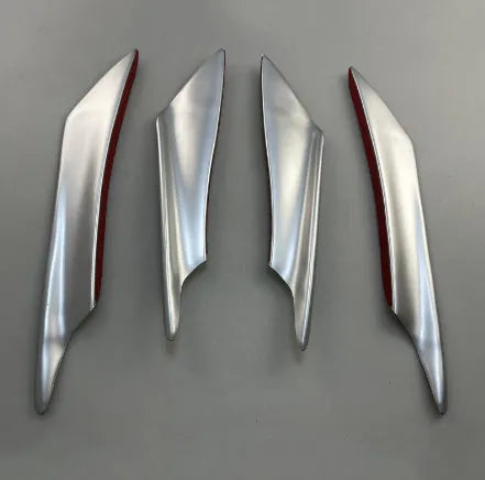 Carbon fibre bumper blade spoiler set of four for automotive front bumper installation