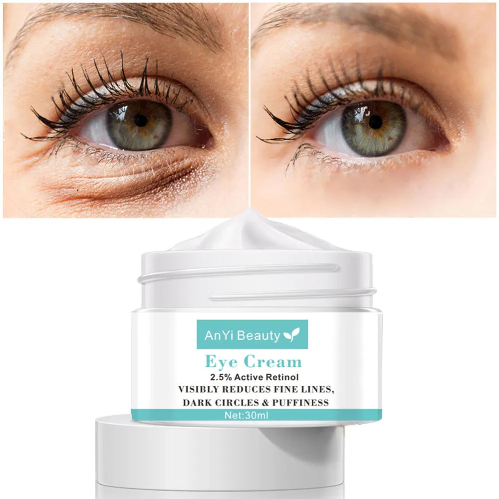 30ml women's eye cream in pump bottle for reducing dark circles and puffiness