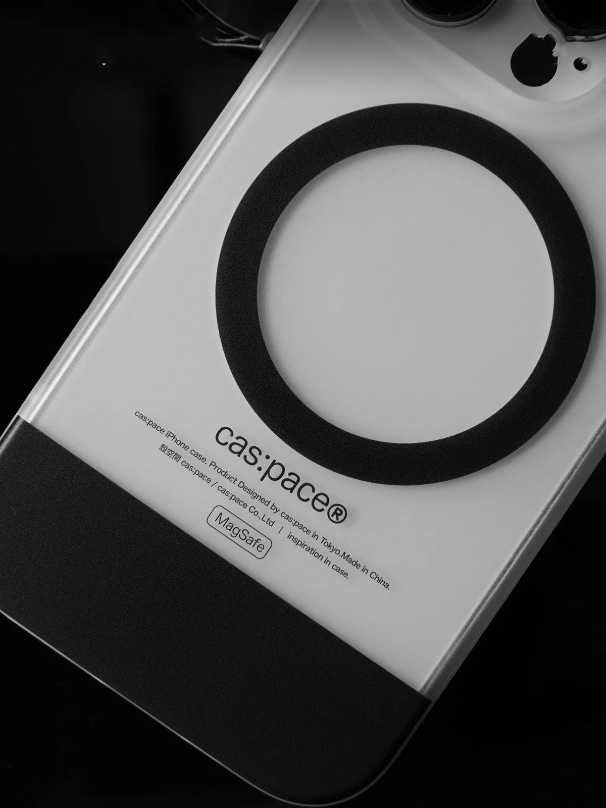 Magnetic ring iPhone case in Deep Space Black with frosted TPU cover and silver ring