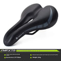 Bike saddle cushion with hollow design in colour 3147, shown with an L clamp ring for double rail mounting.